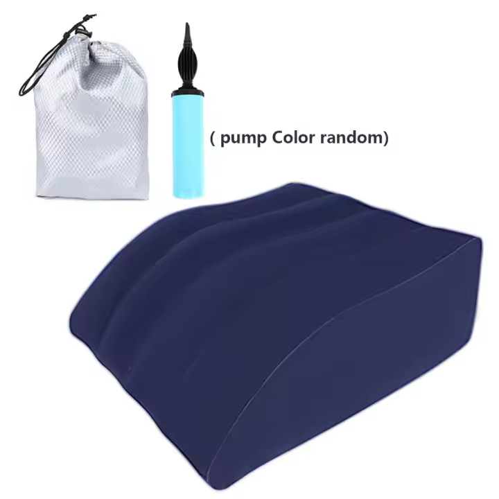 Almohada portátil cómoda para levantar piernas, cojín para rodilla, almohada lavable con cuña para piernas, almohada inflable para relajar los pies, almohada para dormir - 1