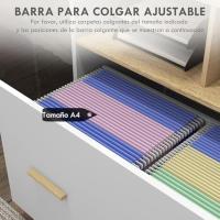 Cajón de Oficina Móvil con Ruedas Armario Archivador para Tamaño A4 y 2 Compartimentos - details 4