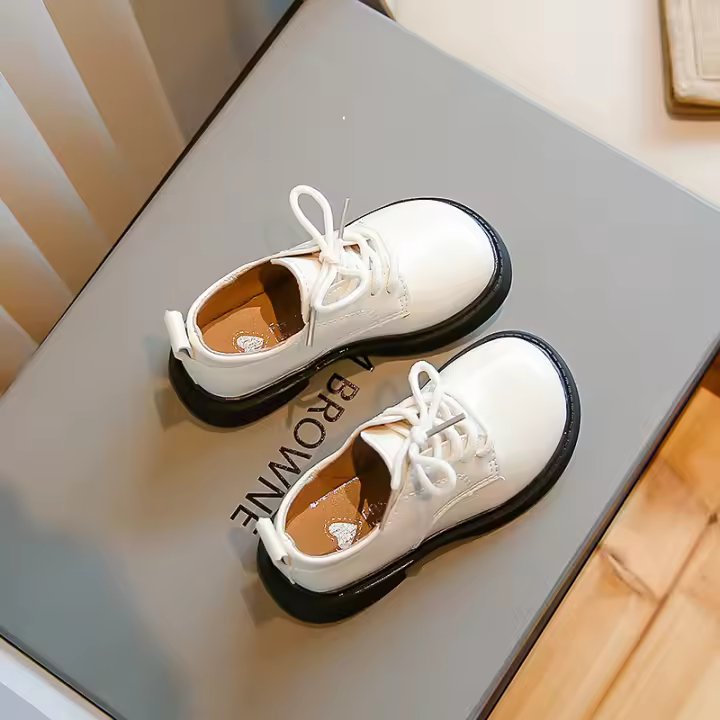 Zapatos infantiles antideslizantes negros escolares de piel suave, Primavera y Otoño, novedad 2023 - 1