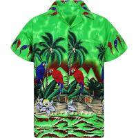 Camisa hawaiana de manga corta con estampado 3D de loro de verano para hombre y mujer, ropa para hombre - details 14