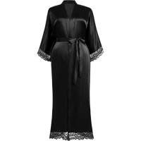 Vestido tipo kimono largo Sexy para mujer, bata de baño de encaje, lencería, camisón de seda helada, camisón de Color sólido, ropa de dormir de talla grande #     0701 - details 22