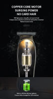 Kemei-cortadora de pelo inalámbrica Zero Gapped para hombre, máquina de corte de peluquero, Pirata, 0mm, hoja en T, cortadora de revestimientos extremadamente finos - details 4