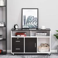 Mueble de Oficina Archivador con Ruedas Almacenamiento de Gran Capacidad 100x35x65 cm Blanco - details 10
