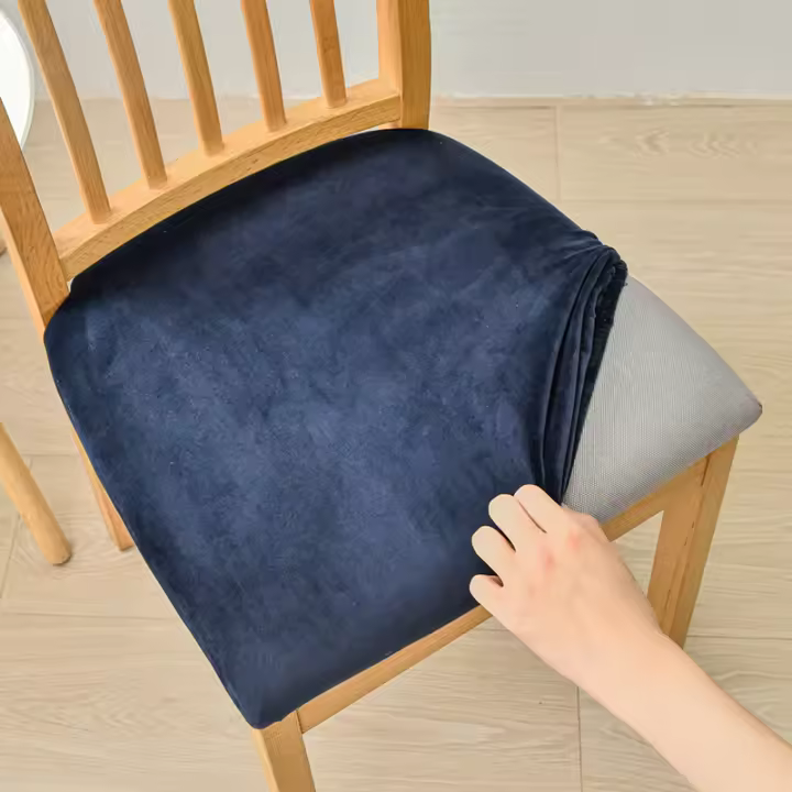 Coolazy-Fundas de Asiento de Comedor, Funda de Cojín de Asiento de Silla Elástica para Comedor Extraíble - 1