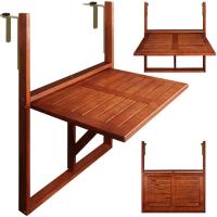 Casaria Colgante Plegable Mara Acacia FSC para Terraza Balcón Patio Exterior 65x45x87cm Marrón - details 0