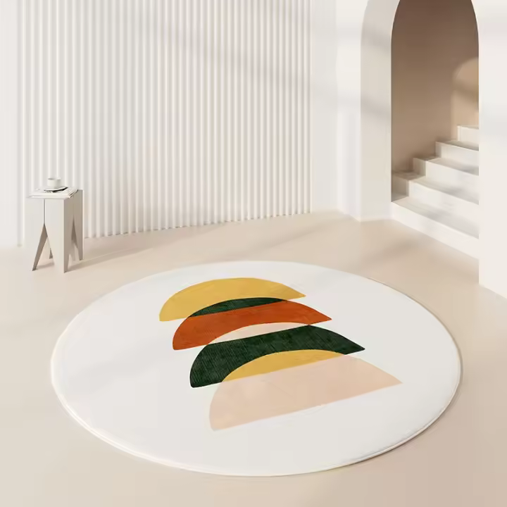 Alfombras redondas bonitas para sala de estar Estilo nórdico en tu dormitorio - 1