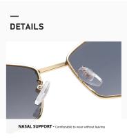 Gafas de sol hexagonales de moda para mujer 2025, diseño de marca de lujo, gafas de sol poligonales únicas, gafas de sol vintage con montura pequeña para hombre - details 11