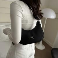 Nuevo diseño de moda, bolso para axila con lazo, bolso de cuero PU coreano con lazo para axila, bolso de lujo Y2K de Color sólido para niñas - details 7