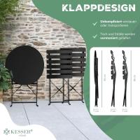 3 Piezas con 2 sillas Plegables, Juego de Muebles de balcón, Muebles de jardín, Muebles de jardín, Muebles de jardín, Muebles de jardín, Mesa de Metal - details 4