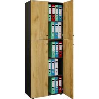 Armario de Oficina Libros Carpetas Archivador Mobiliario de Oficina Armario Lona 5 Hojas Puertas batientes Haya - details 4