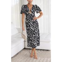 Vestido Informal para Mujer Corte en A, Cintura Alta, Cuello en V, Sexy, Bohemio, Vestido Midi de Verano con Mangas Abullonadas, Elegante Vestido de Fiesta Vintage 2025 - details 4