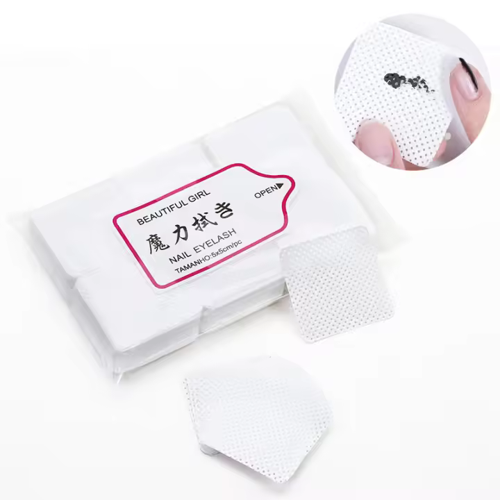 Limpiador de toallitas sin pelusa, almohadilla de papel, removedor de esmalte de uñas de Gel, pegamento de extensión de pestañas, herramienta de eliminación suave absorbente para herramienta de Arte de uñas - 1