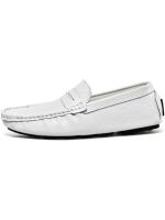 Mocasines para hombre con punta redonda de cuero, mocasines tipo penny, zapatos náuticos, cómodos, antideslizantes, flexibles, para fiestas. - details 1