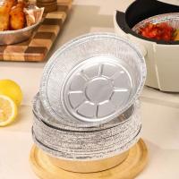 Bandeja de papel de aluminio para alimentos, caja de papel de aluminio antiadherente reutilizable para horno, herramientas para hornear barbacoa, bandeja para freidora de aire resistente al aceite, 6/7/8 pulgadas, 10 Uds. - details 16