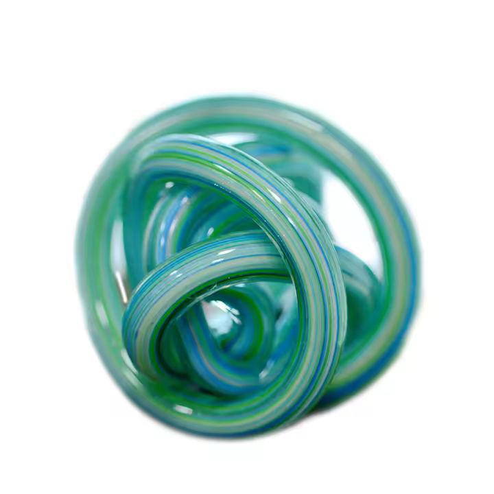 Figuras de bolas de cristal de arte moderno, decoración del hogar, adorno moderno, regalo, decoración de habitación hecha a mano de vidrio, decoración del hogar de oficina, azul claro - 1