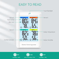 ORIA-termómetro inalámbrico Digital para interiores, higrómetro, Monitor de temperatura y humedad con 3 sensores para exteriores - details 1