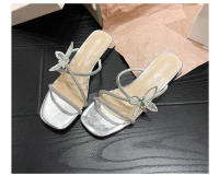 Sandalias de Mesa de Diamante Llamativo Estilo de Hada con Tacón Grueso Tamaño Pequeño - details 21