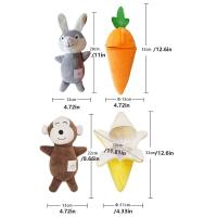 Alivia el aburrimiento, juguetes de peluche para perros, entretenimiento personal, juguete chirriante para perros resistente a mordeduras, zanahoria desmontable, conejo, juguete para ocultar comida para mascotas - details 0