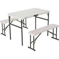 Mesa Pleg Crema 106,5x61x73,5cm C/2 Bancos - details 1
