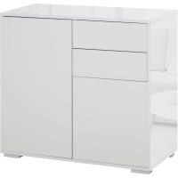Marco de Estante Blanco Brillante Diseño Ajustable con Apertura a Presión 79x36x74 cm - details 0