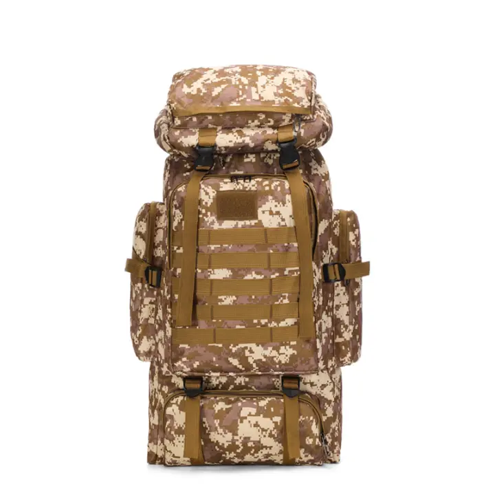 80L de gran capacidad impermeable camuflaje bolsa de montañismo mochila táctica de ocio deportes al aire libre senderismo mochila - 1