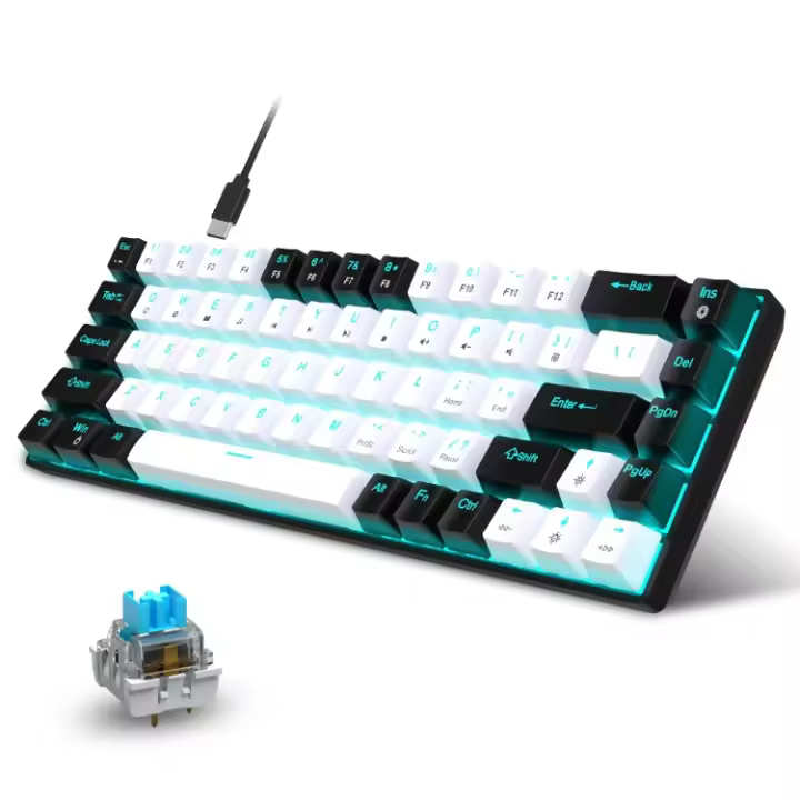 Teclado Mecánico RGB con Retroiluminación 68 Teclas, Intercambiable, Azul, Para PC, Laptop, Oficina - 1