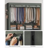 Armario Plegable de Tela 4 Barras, 4 Bolsillos Laterales, Almacenamiento, Negro RYG094B02 - details 32
