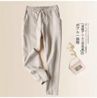 Pantalones de Lino de Seda de Verano Delgados Adelgazantes de Nueve Puntos - details 0