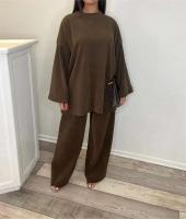 Conjunto de Pantalones de Color Sólido para Mujer Primavera Otoño Pantalones de Pierna Ancha y Manga Larga Conjunto de Dos Piezas de Moda - details 4