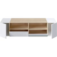 TV, Mueble de Salón, Juego de Muebles, Modelo Tamiko, Acabado en Blanco Artik y Roble Canadiense, Medidas: 138 cm (Ancho) x 36 cm (Alto) 42 cm (Fondo) - details 4