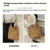 Bolso de Hilo Tejido con Cuentas de Madera Perfecto para Vacaciones y Salidas a la Playa - details 5