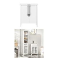 BZR17-W Mueble Columna de baño, Armario Alto baño,161 x 40 x 35 cm,ES (Blanco) - details 23