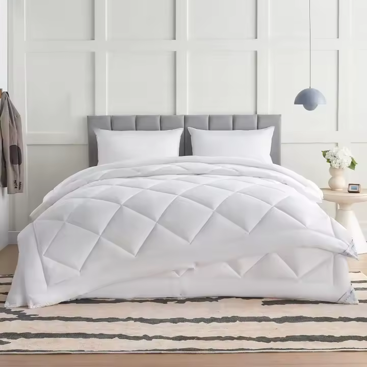 Edredón Relleno Nórdico Cama 150 4 Estaciones - Ropa de Cama Edredón Reversible Doble 150+300 gr/m² de 240x220 cm Fibra Suave y Antiacaro, Caliente y Cómodo Blanco - 1