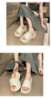 Zapatillas de suela gruesa de 7 cm, las mujeres usan la versión coreana de sandalias de tacón alto de una palabra en verano - details 8