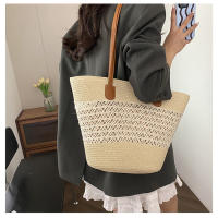 Bolso de Paja para Vacaciones de Verano en la Playa 2025 Nuevo Estilo Tejido de Gran Capacidad Bolso de Hombro para Playa Bolso de Mano Moderno y a la Moda - details 21