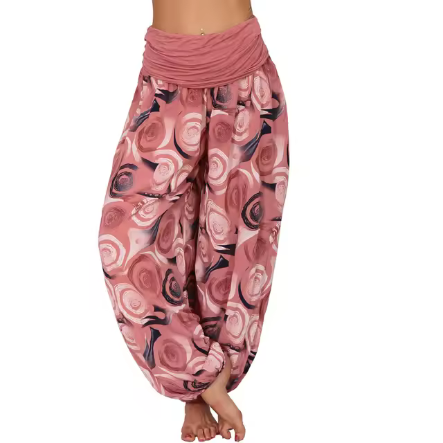 Pantalones sueltos para mujer Pantalones de pierna ancha con cintura Pantalones harén sueltos - 1