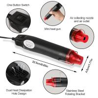 220/110V Pistola de Aire Caliente Herramientas de Bricolaje Herramientas Eléctricas de Calentamiento Mini Soldadura Temperatura Artesanía Soplador Retráctil con Soporte Herramienta de Calentamiento de Película Retráctil - details 0
