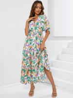 NOVEDAD DE VERANO 2025, manga de murciélago para mujer, cintura en V profunda, estampado para vacaciones en la playa Ds - details 0