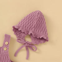 Conjunto de ropa interior de Bebé, Sudadera con capucha, sombrero caliente, 2 piezas, Color Sólido - details 1