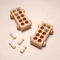 1Set Montessori de madera juguetes para niños de madera de Peg de muñecas de coche autobús niños educativo juguete de - details 17