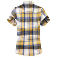 Camisas informales a cuadros para hombre, camisas clásicas de manga corta, camisas de vestir a la moda, 7XL, novedad de verano - details 13