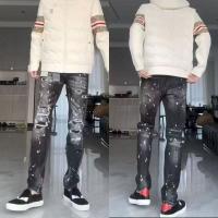 Dsquared2 pantalones vaqueros ajustados para hombre SN34 pantalones holgados con agujeros y emblemas pantalones vaqueros bordados - details 1