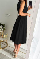 Vestido de verano con cuello en V para mujer, patchwork, temperatura, swing - details 6