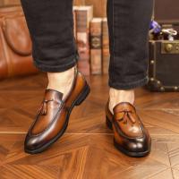 Zapatos de cuero de alta gama, mocasines casuales de negocios, talla extra grande para un pie - details 18