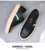 Zapatos de cuero, zapatos casuales para hombre, versión coreana de zapatos blancos versátiles de moda. - details 18