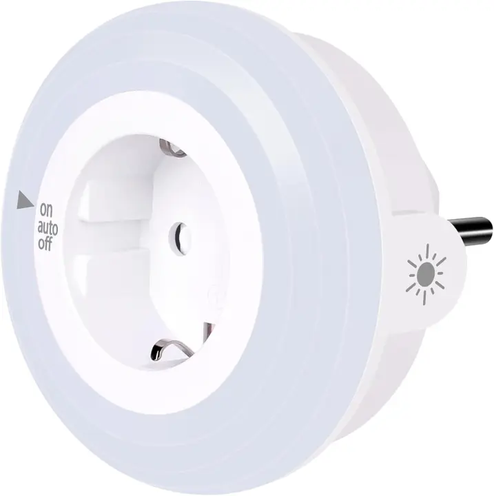 Emotionlite Luz de Noche Enchufe con Sensor Crepuscular Lámpara LED Ajustable de 4 Brillo - 1