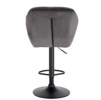 Silla de Bar de Terciopelo Ajustable con Vólante Base de Pie de Acero con Levantamiento de Gas para Desayuno y Comedor - details 3