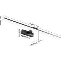 Lámpara LED de 32W Lámpara de espejo Aplique Blanco Frio 6000K Luz natural para Espejo Muebles de Maquillaje Aparato Montado en la Pared, Negro, 120CM - details 87