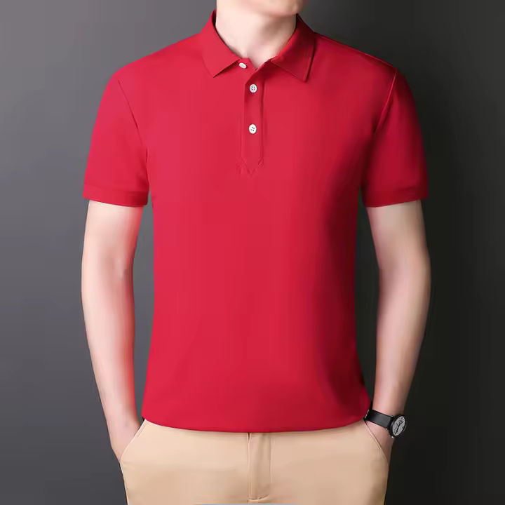 Tiktok POLO camisa de los hombres 2025 novedad de verano cuello sólido Casual algodón transpirable negocios camiseta de manga corta - 1