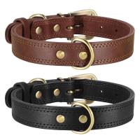 Collar duradero perros, collares cuero auténtico ustables para perros medianos y grandes, entrenamiento de pastor alemán, caza, - details 1